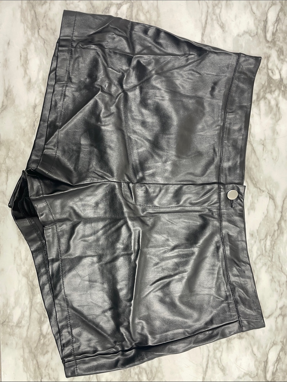 Black Faux Leather Women’s Shorts